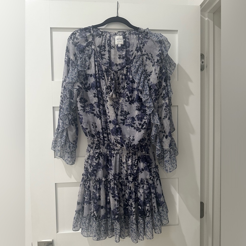 Misa Floral Mini Dress in purple